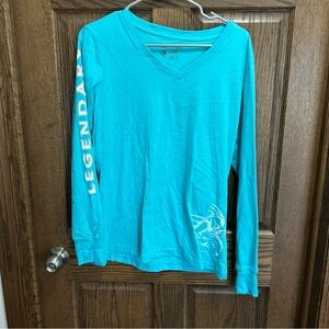 Legendary Whitetails Turquoise V-Neck Long Sleeve Tee